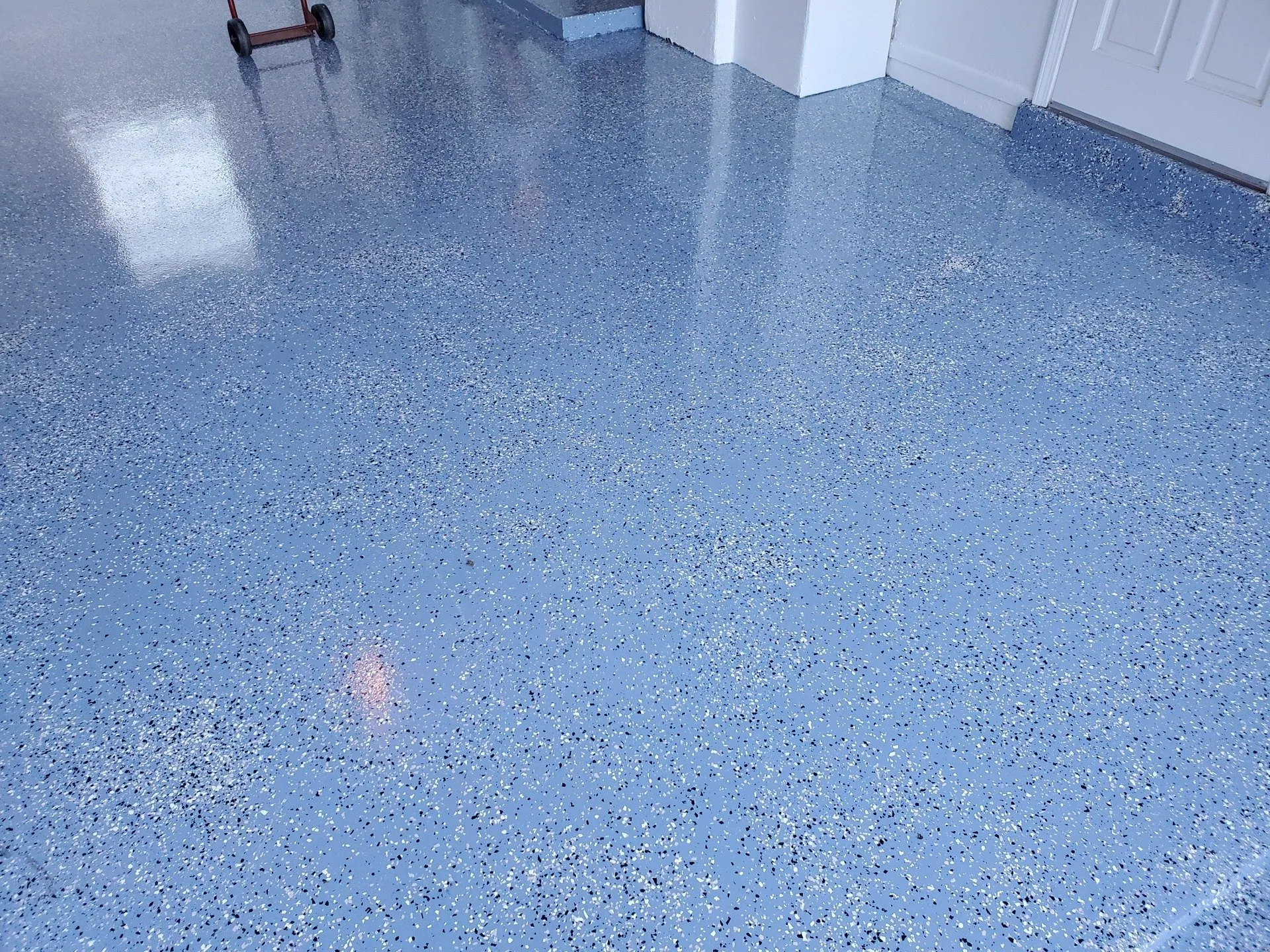 after concrete flooring with epoxy